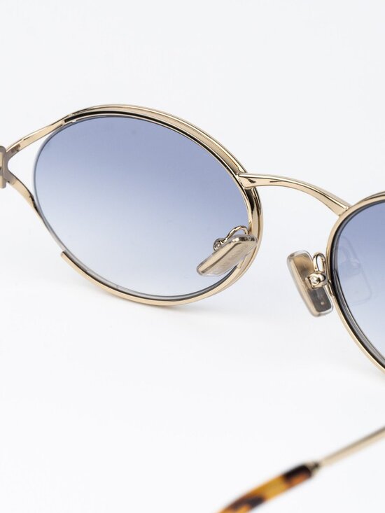Miu Miu Women Sunglasses LOGO Pale Gold Blue Gradient Clear Oval MU52YS ZVN80O main image 5
